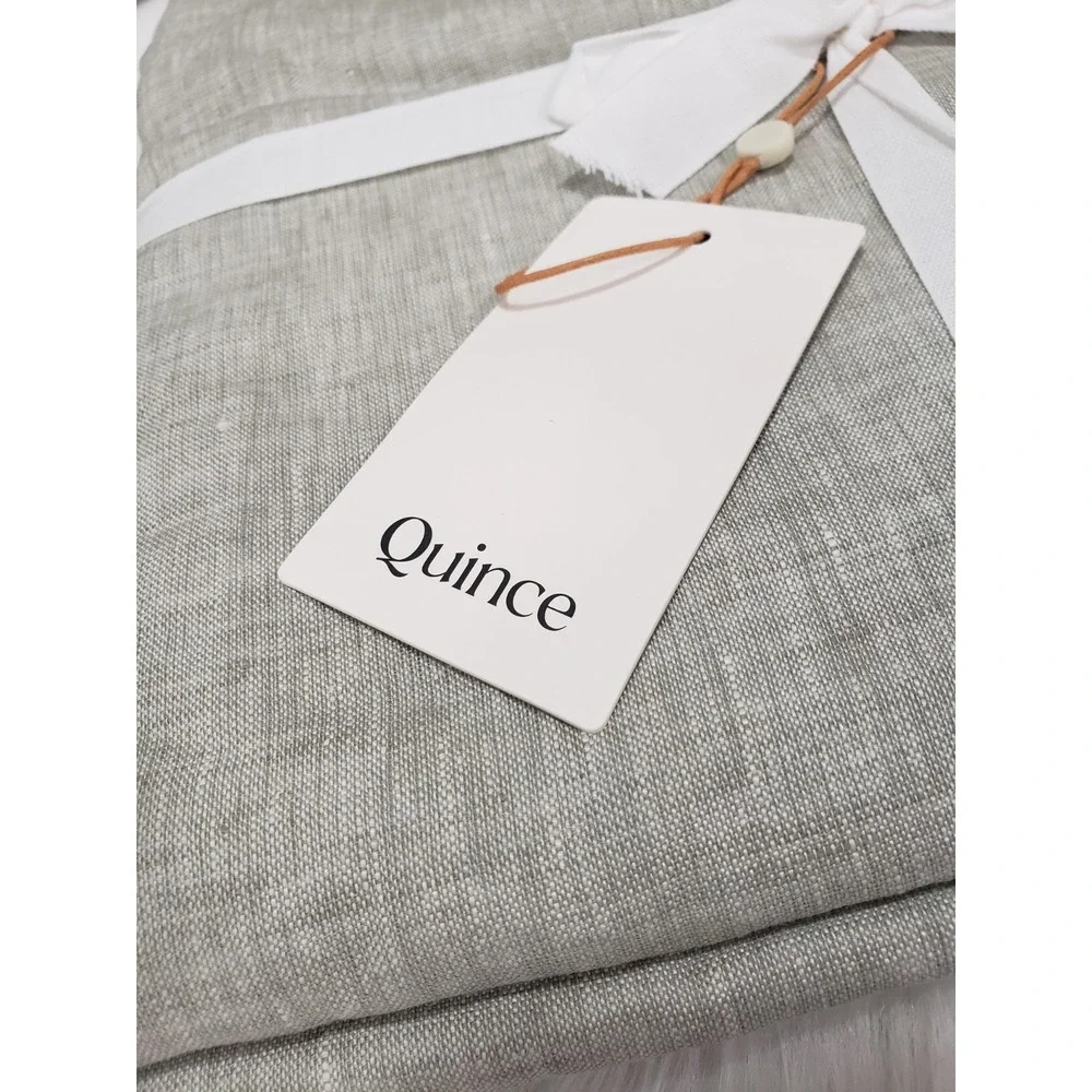 NEW Quince European Linen Blackout Curtain Panel Sage Green 48